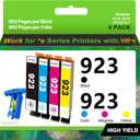 Compatible Ink Cartridge Replacement for HP 923 Ink Cartridges (Black Cyan Magenta Yellow, 4-Pack, Without Chip) Work with HP Officejet Pro 8130e 8120e 8135e 8139e 8120e 8125e Printers