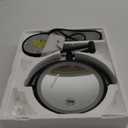 Fixsen 8 Inch LED Wall Mount Two-Sided Magnifying Makeup Vanity Mirror 12 Inch Extension Matte Black 1X/10X Magnification Plug 360 Degree Rotation Waterproof Button Shaving Mirror