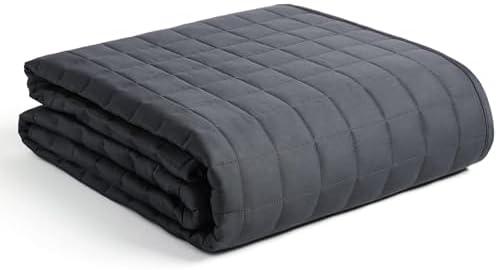 YnM 17lbs Weighted Blanket for Adults, Breathable Heavy Bed Throw Blanket with Cooling Glass Beads for All Season Use, Ideal for One Person of 160lbs (60x80 Inches, Queen Bed, Dark Grey)