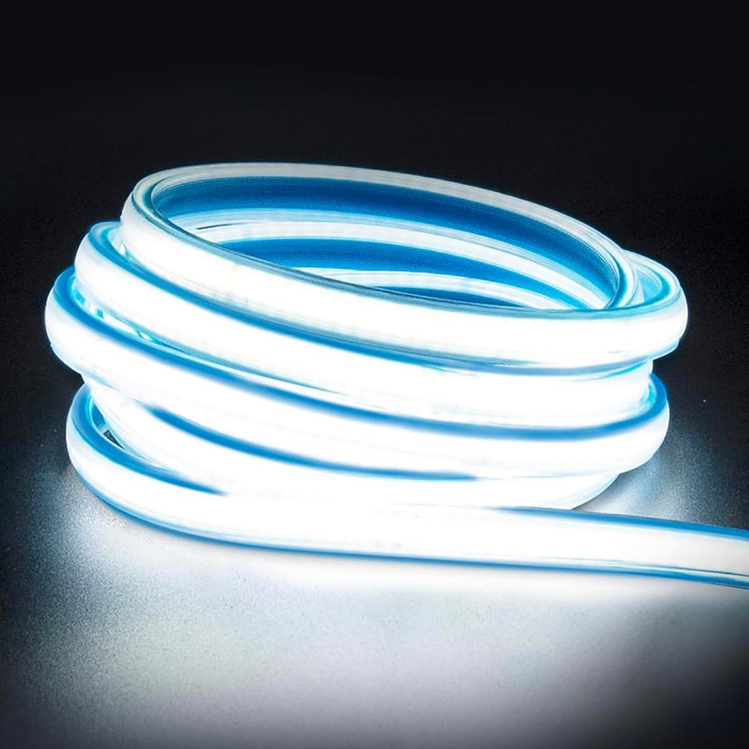 3m 120v COB LED Strip Light AC 110v LED Strip Lights Waterproof Bright Cool White 6000K LED Rope Light Suitable for Kitchen Under Cabinet Lighting (Cold White, 9.84ft)