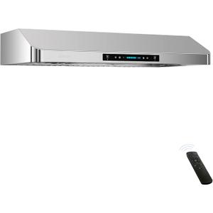 IKTCH 30 Inch Under Cabinet Range Hood with 900-CFM, 4 Speed Gesture Sensing&Touch Control Panel, Stainless Steel Kitchen Vent with 2 Pcs Baffle Filters(IKC01-30)