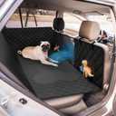 Dog Car Seat Cover for Back Seat Hard Bottom Protector -Waterproof Dog Hammock for Cars Mesh Window Panel - Heavy Duty 400lbs Backseat Extender for Dogs, Sturdy Pet Seat Covers for Trucks SUV