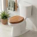 Bamboo Toilet Seat Elongated, Soft Close