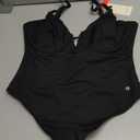 Popilush Shapewear Bodysuits for Women - Tummy Control Body Suits for Womens Deep V Corset Tops Thong Concert Outfits (Large, Black)