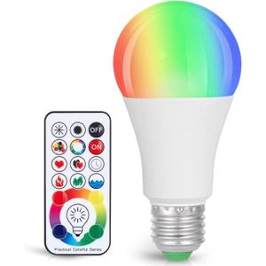 SUNNEST LED Color Changing Light Bulb, 820LM Dimmable E26 10W RGBW, Mood Light Bulb with Timing Remote, 120 Colors Screw Base Lights for Home Decor, Bedroom, Stage, Party