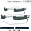 M MCIRCO [80 oz & 36 oz Extra Large Glass Food Storage/Baking Containers Set with Lids, 2 Pack 80 oz(10 cup)&2 Pack 36 oz (4.5 cup) Airtight Glass Container,Microwave,Oven,Freezer and Dishwasher