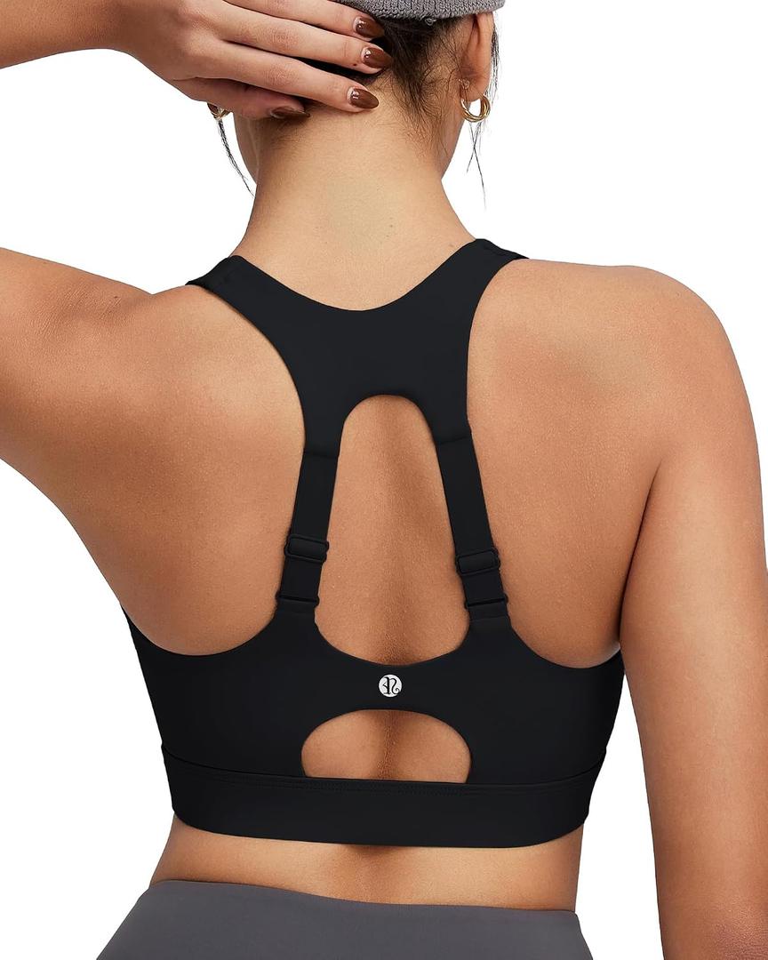 RUNNING GIRL Sports Bras for Women High Support, Adjustable Straps High Impact Racerback Bra with Hook Closure Molded Cup