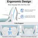 Drafting Chair Tall Office Chair with Flip-up Armrests, Adjustable Height, and Enhanced Lumbar Support - Ergonomic Rolling Stool, Back Support, and Adjustable Foot Rest Ring Light Blue 934W-Z