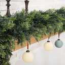 6FT Artificial Cedar Garland, Realistic Christmas Pine Garland, Lush Evergreen Cypress Garlands, Real Touch Faux Greenery for Mantel, Table, Staircase, Fireplace, Holiday Party Indoor Outdoor Decor