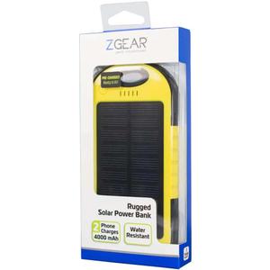 ZGear 4000mAh Rugged Solar Power Bank Water Resistant