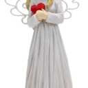 Guardian Angel Statue with Red Heart, Resin Sculpture for Home Decoration,Gift of Love and Gratitude 4.72''H