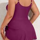Eomenie Plus Size Swimdress for Women One Piece Swimsuit Tummy Control Swim Dresses Skirt Bathing Suit (Purple, L)