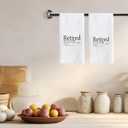 Funny Retirement Kitchen Towel Set of 2 Retired Definition Waffle Weave Dish Towel, White Cotton Hand Towel Gift for Retired Men or Women,12x24 Inches