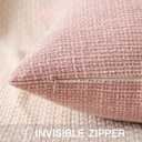 OTOSTAR Linen Throw Pillow Cover Set of 1 Decorative Square Pillowcases Cushion Covers 16x16 Inch for Home Decor Sofa Bedroom Car 40 x 40CM Pink