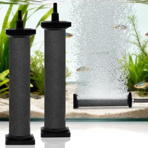 AquaMiracle New Innovative Rubber Air Stone | Air Bubbler | Oxygen Air Diffuser | for Pond Aerator | Pond Aeration | for Large Aquarium | 8x1.25 | 2-Pack