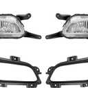 HECASA Fog Light Assembly W/Fog Light Bezel Compatible with 2014-2015 Kia Optima Front Bumper Lamp Driver and Passenger Side (Pair, Clear Lens+ Black Bezel)