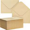 100 Pack A6 Kraft Paper Envelopes, V-Flap Envelope - Ideal for Invitations, Weddings, Birthdays, Baby Showers, Greeting Cards & Thank You Notes (Light Brown)