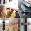 Child Safety Cabinet Locks for Baby Proof,Child Proof Safety Locks for Cabinets,Drawers,Cupboard,Oven,Fridge,8Packs Brown Locks,BAOWEIJD