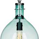 CASAMOTION Pendant Lighting Rustic Green Glass Foyer Hanging Light Fixtures Kitchen Island Drop Ceiling Chandelier Modern Farmhouse Entryway Hallway Globe 13 Inch Diam