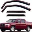 in-Channel Window Visors Rain Guards Shield for 2006-2014 Honda Ridgeline, Window Vent Wind Deflectors Visors Shades for 06-14 Ridgeline