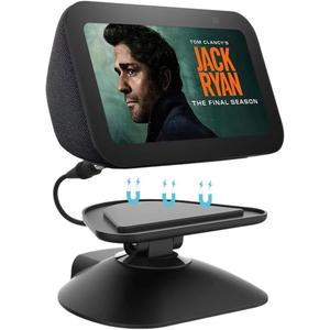 All-New Adjustable Charging Stand for Echo Show 5 (3rd Gen) Tilt + Swivel Stand Multi Angle Rotation Magnetic Anti-Slip Base for Show 5 Compatible with Mobile Phones ,Can charge Headphones (Black)