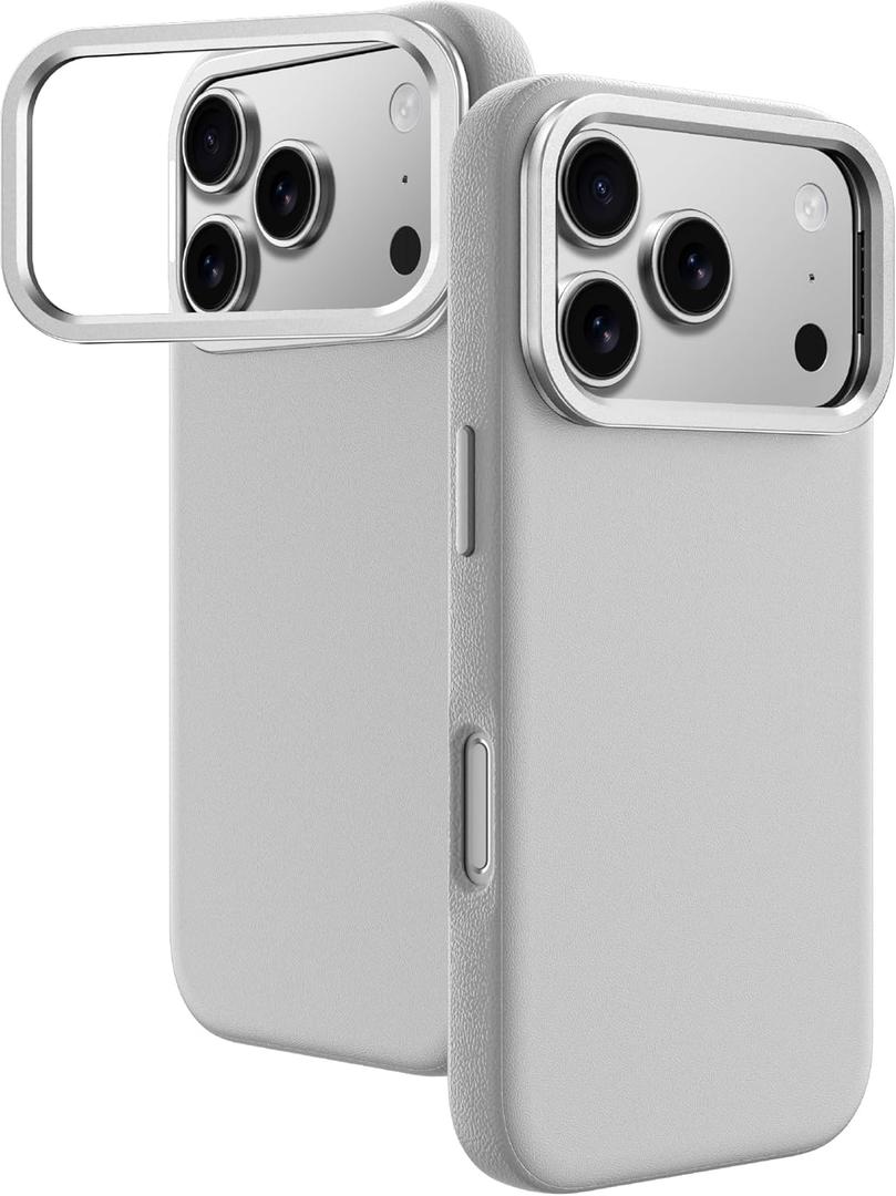 AMAZINGthing for iPhone 17 Pro Max [Glamour AllSkin Case] with Stand, Designed for MagSafe Accessories, 10FT Drop Proof, Magnetic Phone Cover, Premium PU Leather Materials, Natural