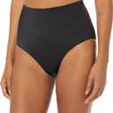 Amazon Essentials Women's High Waist Swim Bottom, Black Large