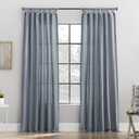 Archaeo Washed Cotton Twist Tab Curtain, 52" x 84", Storm Blue