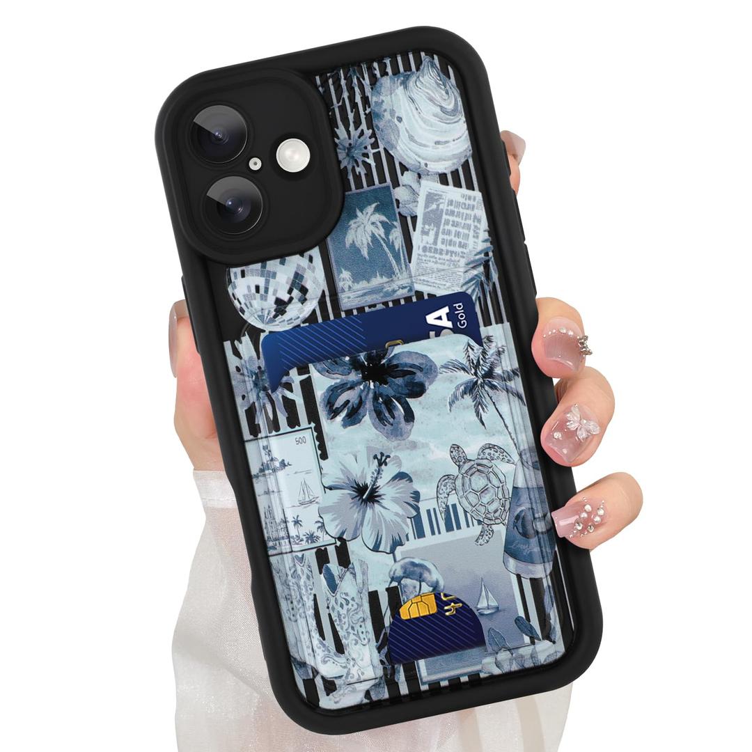 ZIYE Designed for iPhone 16 Wallet Case with Card Holder, Black