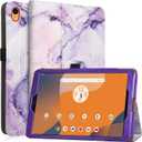 Caweet Case for Onn. 8 Inch Tablet Gen 4 (2024 Model: 100135923) - Premium Leather Folio Protective Stand Cover with Magnetic Closure, Lilac Marble