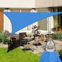 Windscreen4less 20' x 20' x 20' Sun Shade Sail with A-Ring Wire Rope Triangle Outdoor Shade Cover for Deck Backyard Patio Garden (Blue)