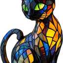 Retro Cat Colorful Resin Cat Table Lamp3D Cute Pet Cats Themed LED Night Lamp for Pet Lovers Retro Cats Design Home Decor Lighting