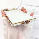 SAKUULO Case for iPhone Air Luxury Plating Gold Case for Women Girls Soft TPU Shockproof Raised Full Camera Protection Electroplate Bumper Cover for iPhone Air 6.5"- White