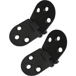 QCAA Solid Brass Table Folding Flip Top Hinge, 2-3/4"x1-3/16, Matte Black, 2 Pack, Made in Taiwan