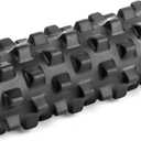 RumbleRoller - Extra Firm Textured Muscle Foam Roller Manipulates Soft Tissue Like A Massage Therapist (Black, Compact)