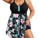 Hanna Nikole Women's Plus Size Swim Dress Swimsuit One Piece Tummy Control Bathing Suit Flowy Body Shaping Swimwear 22W