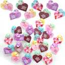 Jerify 12 Pcs 2 Inch Valentines Rubber Ducks Bulk with Gift Cards Mini Heart Rubber Duckies Bath Toys Valentine's Day Gift for Kids Classroom Favors Prizes Exchange (Macarons)
