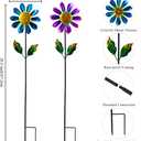 4 Pack Wind Spinner Outdoor,Waterproof Metal Flowers Windmill,Pinwheels for Yard and Garden, Flower Wind Sculpture & Spinner for Patio Lawn Decor