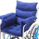 Trendcode Wheelchair Cushions，Pressure Pain Relief Accessories with Armrest Covers. Supports Coccyx & Back, Non-Slip. Fits 18" Wheelchair with Full Arms, Blue.
