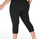 Heathyoga X-4XL Plus Size Capri Leggings for Women with Pockets Tummy Control Capri Yoga Pants High Waisted Leggings, 4X