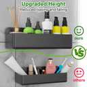 Adhesive Shower Caddy 6 Pack Rustproof Shower Shelves for Inside Shower No Drilling Bathroom Organizers and Storage with Soap Holder Large Rack Clear Black