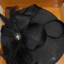 Kgromfy Women's Wide Brim Fascinator Hat Tea Party Headband Large Vintage Church Hat Lady Headwear for Derby Wedding Cocktail