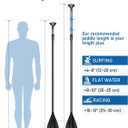 4 Piece SUP Paddle Kayak Telescoping Stand-up Paddleboard Paddles, Adjustable Lightweight Aluminium Shaft 67"- 83"