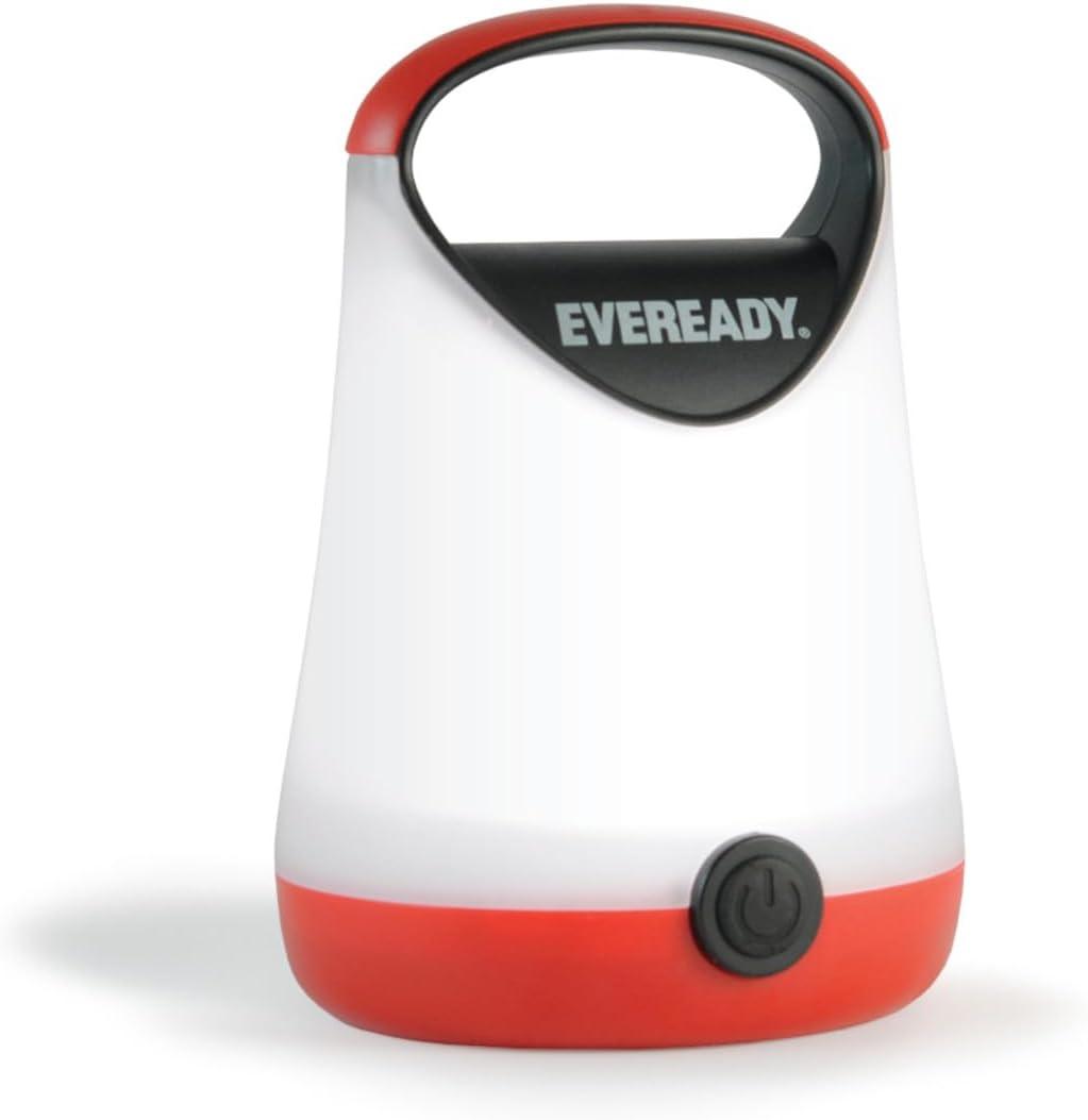 Eveready LED Camping Lantern X-250, Bright Tent Lights, Rugged Water Resistant LED Lanterns, 100 Hour Run-time, Red and Black