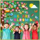 Pajean 161 Pcs Spring Bulletin Board Decorations Spring Classroom Tree Bulletin Board Colorful Flowers Butterfly Leaf Bird We are Blooming Cutouts for Back to School Classroom Home Party Decor