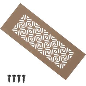 PATIKIL 8 x 3 Inch Door Air Vent Cover, Heavy Duty Aluminum Grille Ventilation Cover Louvered with Mounting Screws for Cabinet Wardrobe Door, Brown