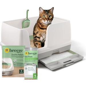 Purina Tidy Cats Litter System, Non-Clumping, Breeze XL All-in-One Odor Control & Easy Clean Multi Cat Box - 18 lb. Box