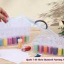 3-Tier Diamond Painting Storage Container, 150 Slots Portable Bead Organizer Box, Stackable Crafts Organizers for DIY Diamond Art Craft Jewelry Bead Storage