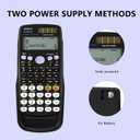 Scientific Calculators, IPEROT Black Math Calculator with 417 Function, Solar Battery Power and 4-Line Display, School Supplies for Middle High College Students Teachers (Black 991ES)
