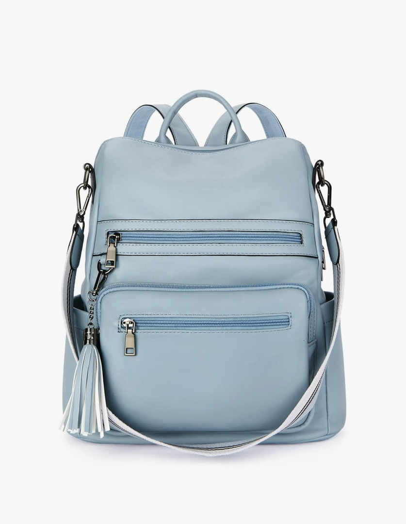 Telena Womens Backpack Purse Vegan Leather Large Travel College Shoulder Bag with Tassel